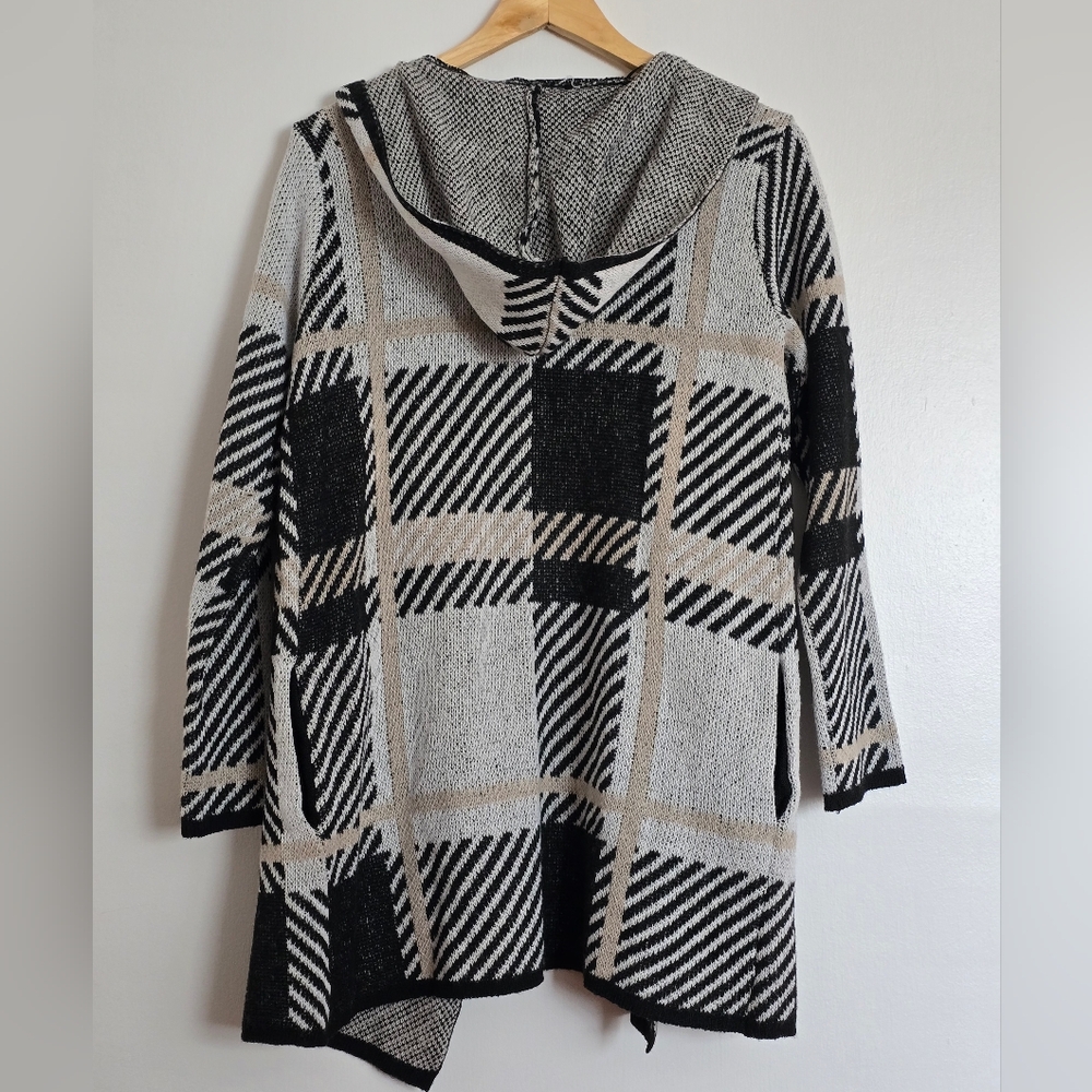 NWOT womens open front cardigan sweater with hood - Picture 4 of 5